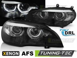 XENON HEADLIGHTS ANGEL EYES LED DRL BLACK AFS fits BMW X5 E70 07-10